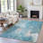 Machine Washable Indoor/Outdoor Xhevrie Blue Rug-111829030
