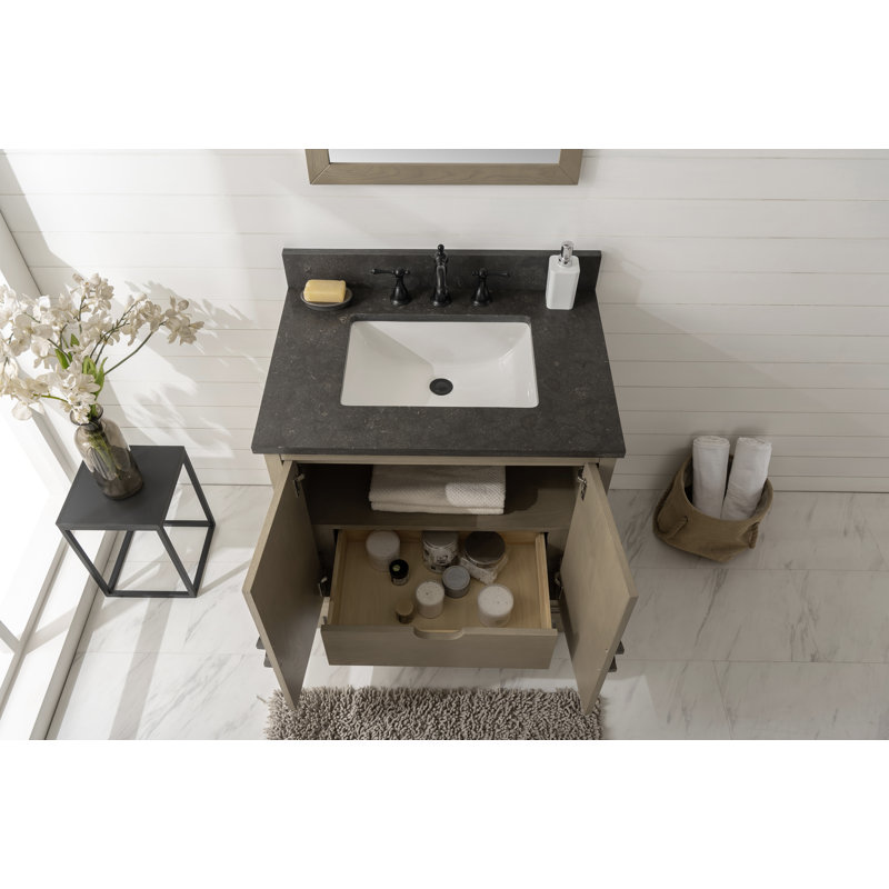 Meuble-lavabo H 30 po x l 22 po x H 38 po Hedley, Calcaire bleu