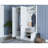 Pollmann Modern Hall Stand with 1 Drawer & Multipurpose Hanging Rack, White | 100% Melamine Coated Particle Board, 47.0 x 72.0 x 14.7 inches | Wall-Mountable with Numerous Shelves for Additional Storage & Organization
