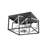 Modern 4 Light Black Square Flush Mount-1993512681