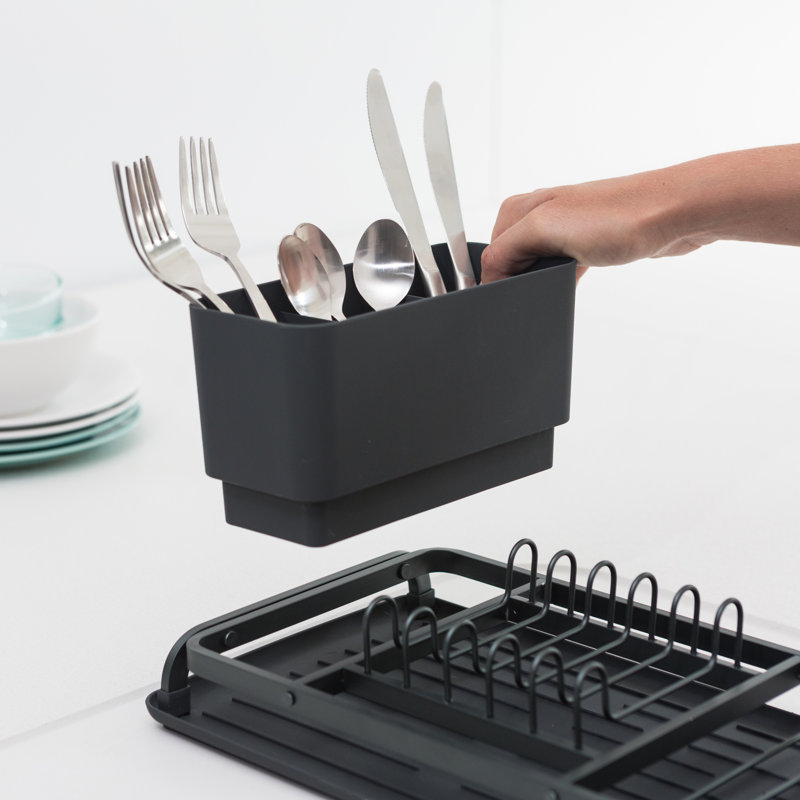 Égouttoir à vaisselle compact en aluminium pour évier Brabantia, Gris foncé