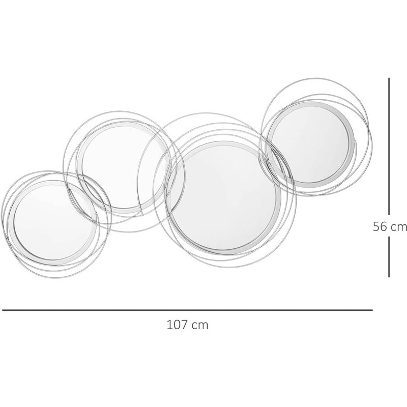 Metal Round Mirror, Silver