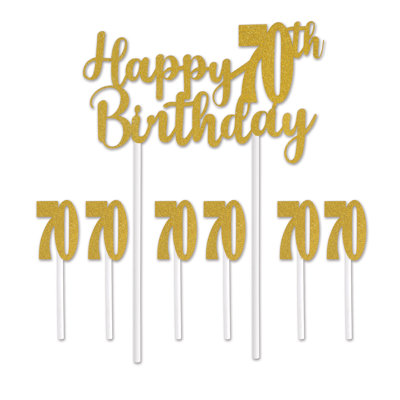 Happy "70th" Birthday Cake topper