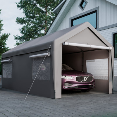 10X20 Ft Carport With Removable Sidewalls - Protected, Waterproof, Stable Garage Side Windows , Thickened