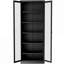 Armoire de cuisine en métal - 72 po de hauteur avec 5 tablettes réglables, armoire autoportante noire pour cuisine / garde-manger / salle de bain