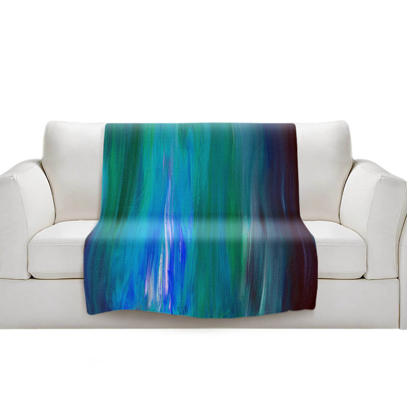 Couverture sherpae douce en bleu irradiée, l 68 po x L 80 po
