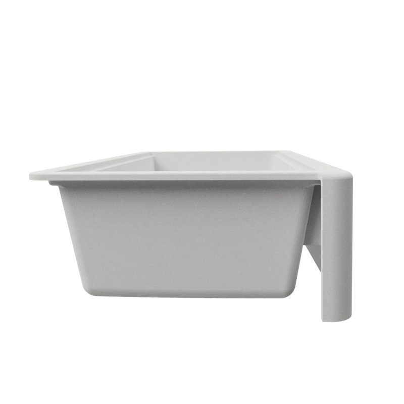 Titan Self-Trimming Farmhouse/Apron Kitchen Sink with Accessories, 33" L x 20" W x 9.6" H, Pearl/White
