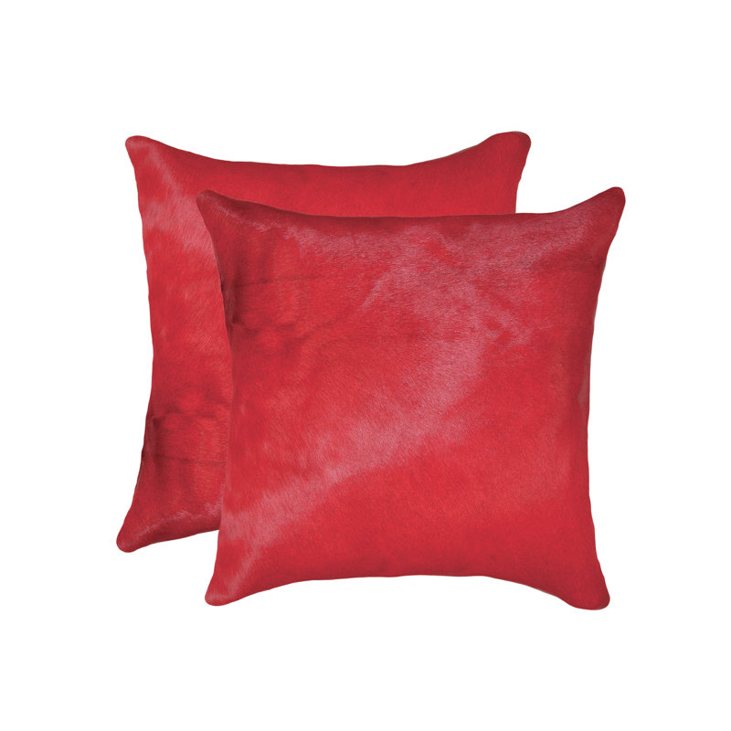  Cowhide Throw Pillow, Firecracker