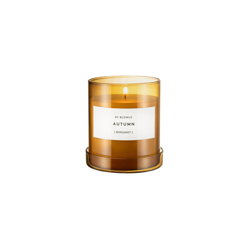 Large Tan Bergamot Scented Soy Candle with Lid