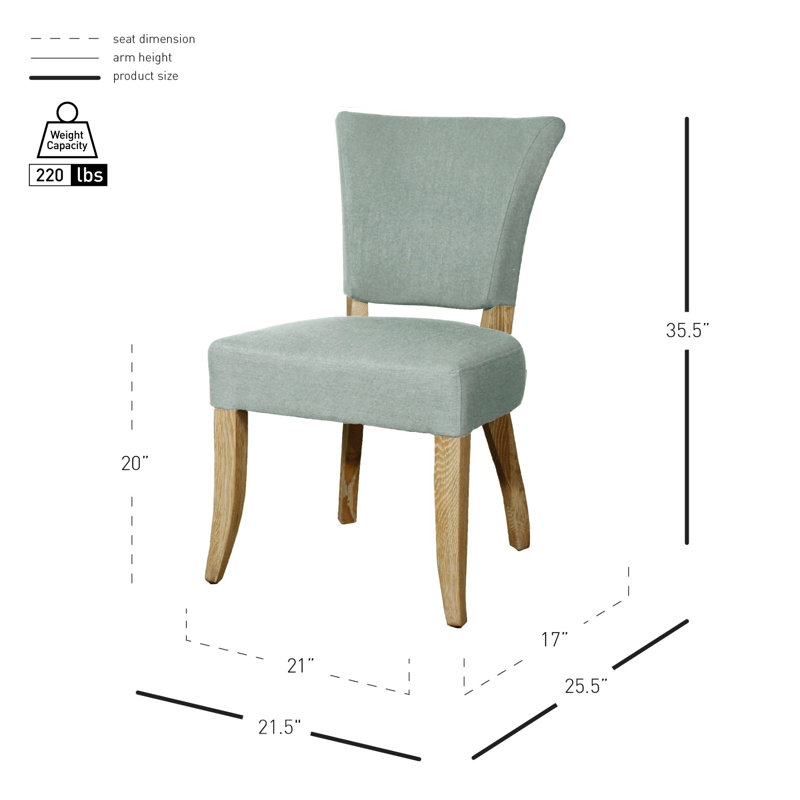 Yokota Upholstered Side Chair, Natural, Soft Blue