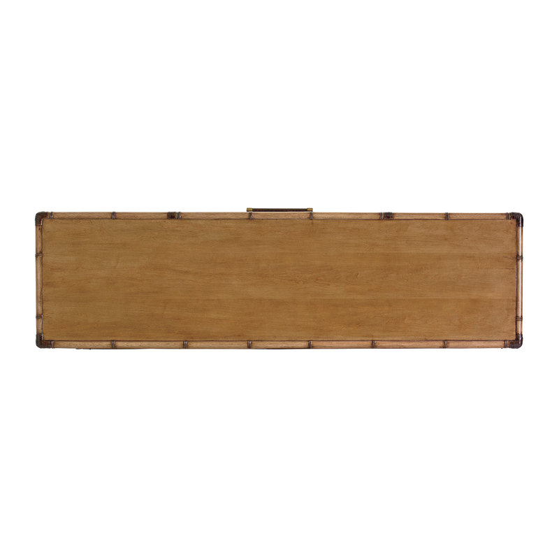 Twin Palms 72" Brown Bamboo and Raffia Buffet with Brass Accents