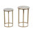 Sanches Round Marble Top Nesting End Tables with Gold Iron Metal Frame - Modern Side Tables for Living Room, Bedroom, Office or Entryway - White & Gold