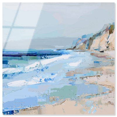 Décoration murale côtière à imprimé acrylique Coastal Cliff par Art Remedy, prêt à accrocher, 12 x 12