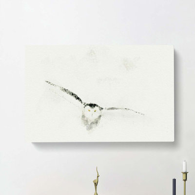 Snowy Owl In Abstract - Wrapped Canvas