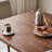 Solid wood dining table with solid weight-763530893