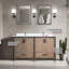Meuble-lavabo double l 60 po x P 22 po, plateau en marbre de culture, ensemble de robinet et miroirs 22 po-1745083892