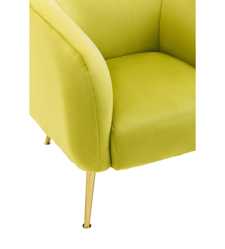 Velvet Armchair, Yellow
