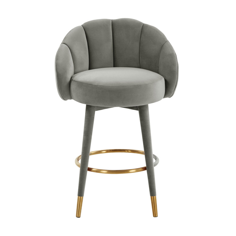 Lowther Myla Swivel Stool, Light Gray, Counter Stool (25.6” Seat Height)
