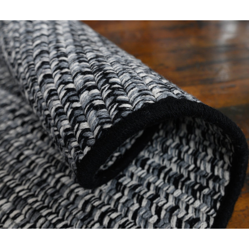 Tapis noir tressé Gartner, Rectangle 8 pi x 10 pi