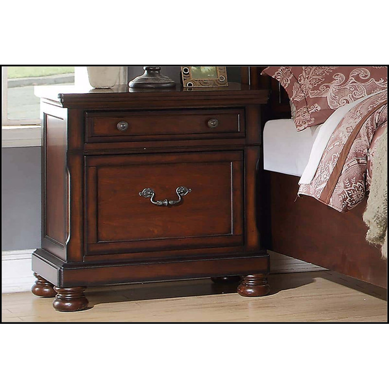 Table de chevet traditionnelle avec finition cerisier 1pc