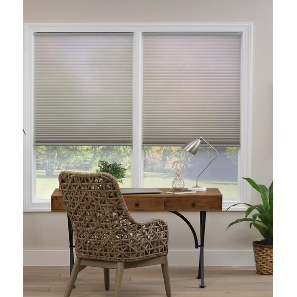 BlindsAvenue Gray Sheen Cordless Blackout Cellular Honeycomb Shade, 9/16 in. Single Cell, 44.5 in. W x 72 in. H