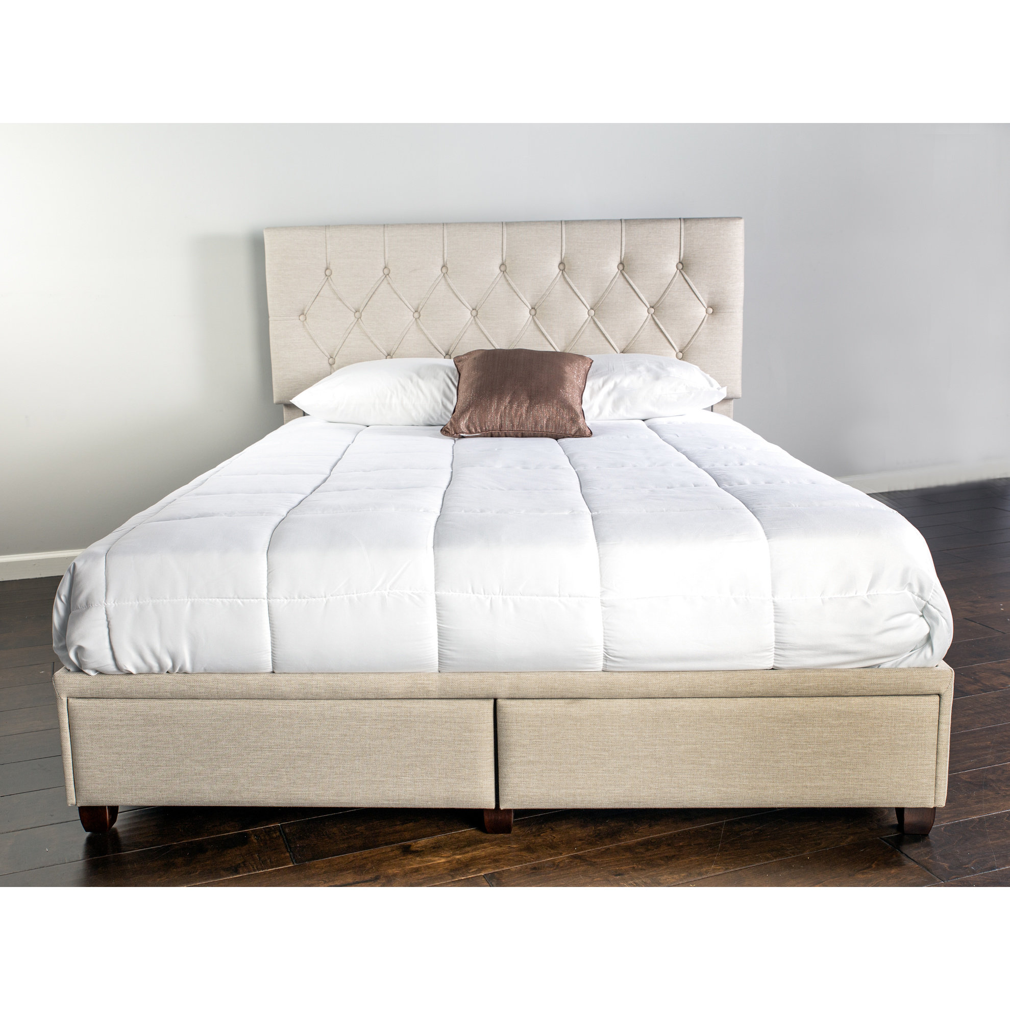 Lark Manor™ King Sized Upholstered Bed With 2 Storage In Beige 2 ...