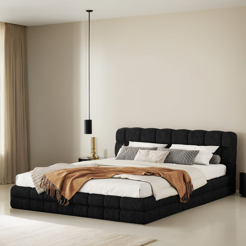 Base de lit tapissier grand format, Noir