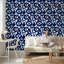 Papier peint abstrait bleu à motif abstrait pelez et collez