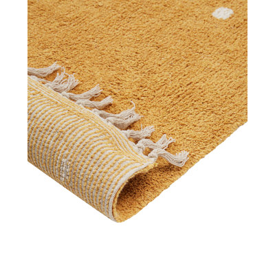 Cuney Rectangle 140 cm x 200 cm Dots Cotton Hand Tufted Area Rug