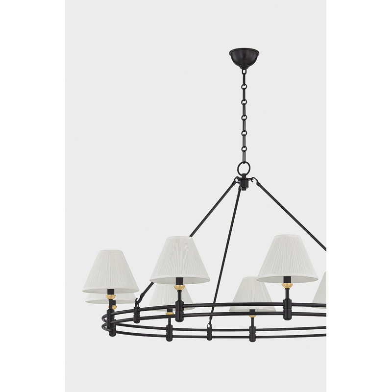 Howard Chandelier by Mark D. Sikes, 26" H x 50" W x 50" D, Black, 9 Lights