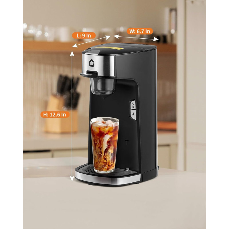 Cafetière à portion unique K-Cup avec infusion rapide, capacité de 8 à 12 oz - Machine à café compacte à une tasse pour la maison, le bureau, le dortoir, le véhicule récréatif et les voyages