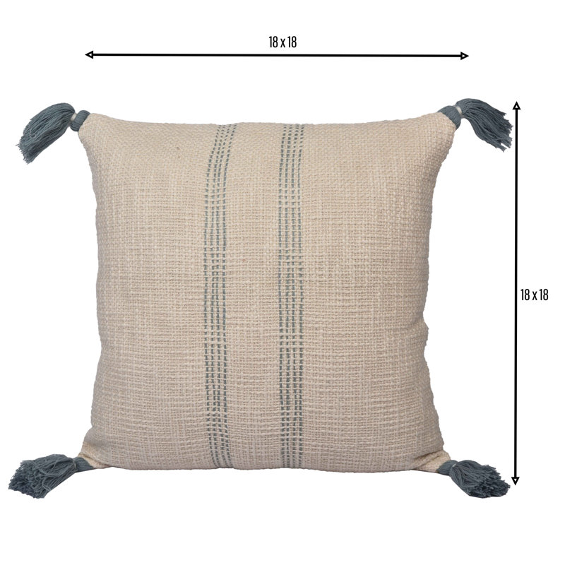 Ardenmead Hand Made Embroidered Throw Pillow, Sky Blue