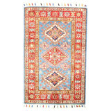 Mehma Oriental Area Rug in Light Blue