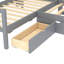 Lit plateforme en L avec lit gigogne, lit plateforme en bois massif avec tiroirs et tablettes de rangement, pas de sommier nécessaire-214207185