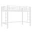 Lit mezzanine simple en métal avec double échelle et garde-corps - Lit pour enfant robuste et peu encombrant, blanc-1868817725