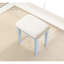 Table de coiffeuse bleue avec 3 tiroirs de rangement - miroir réglable, tabouret rembourré rembourré en bois et miroir irrésistible-214197068