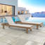 Chaise longue à assemblage rapide, chaise longue d'extérieur en aluminium, chaise longue en placage de grain de bois pour patio (seulement 1 chaise)-1315900384