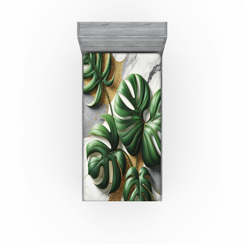 Microfiber Floral Fitted Sheet, Twin Fitted Sheet