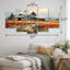 Farmhouse Collage - Paysages, ensemble de reproductions d'art mural en métal