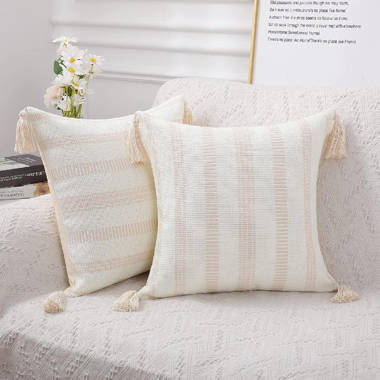 Gracie Oaks Soft Chenille Throw Pillow Covers With Stitched Edge & Reviews