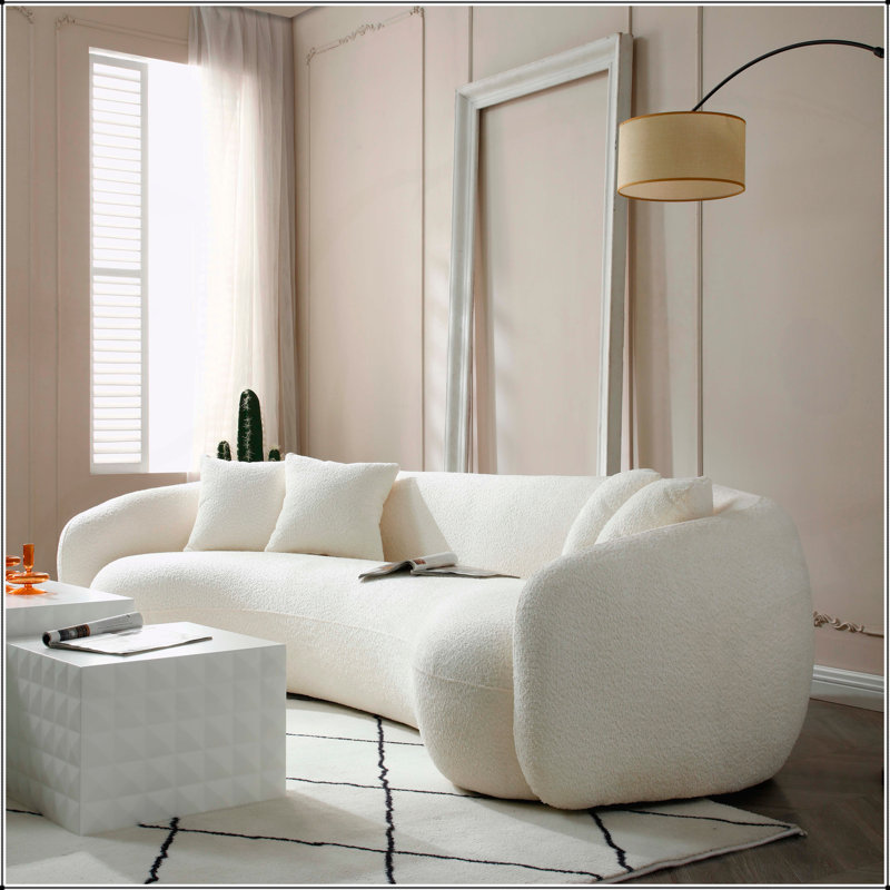 Canapé modulaire 102 pouces 5 places Boucle, Blanc