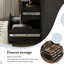 Armoire de vestiaire de luxe 63 po avec lumière noire, organisateur de rangement de bijoux pour la maison avec bande lumineuse à DEL intégrée, commode à double face pour chambre à coucher, vitrine à bijoux sur pied