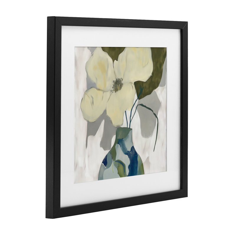 «Boho Modern Petals», reproduction sous verre encadrée, design par Elara Yasna, H 13 po x l 13 po, Cadre noir minuit