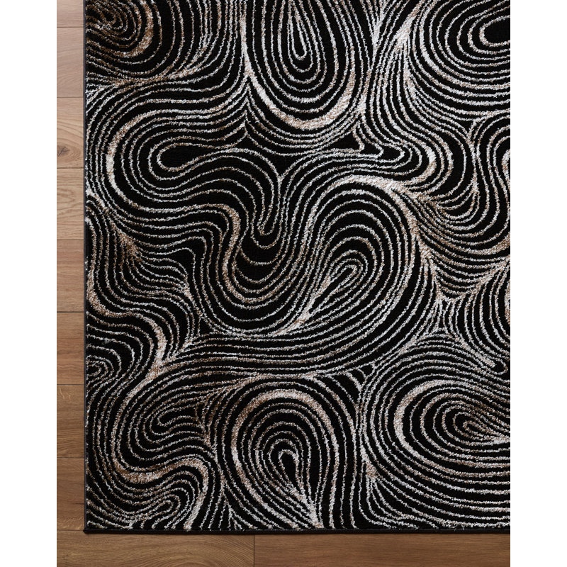 ELLE Decor X Livabliss Grenelle Machine Woven Rug, Runner 2'8" x 7'3", Black