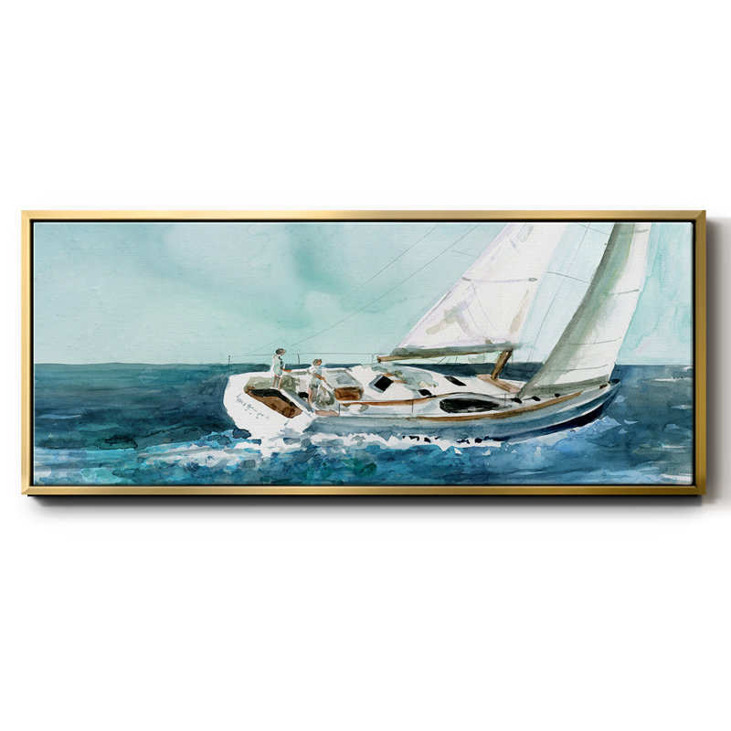 Delray Sail- Framed Canvas, 8" H x 20" W
