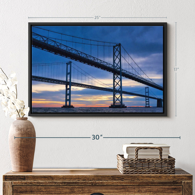 Impression sur toile Chesapeake Bay Bridge At Dawn, H 17 po x l 25 po