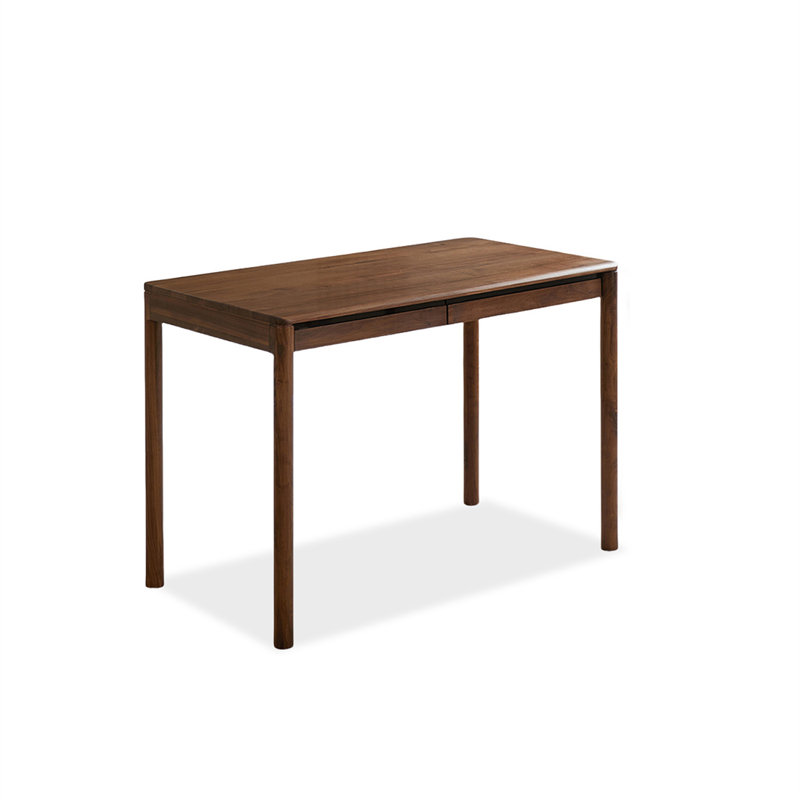 Bureau rectangulaire en bois massif brun noisette avec 2 tiroirs, H 29,53 po x l 47,24 po x P 23,62 po