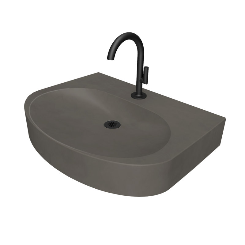 Lavabo moderne Ellipsa, Ombre, Chrome poli, Robinets monotrou