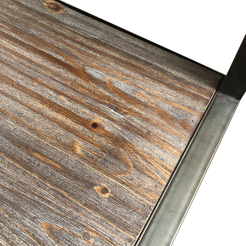 Solid Wood Top Metal Base Dining Table