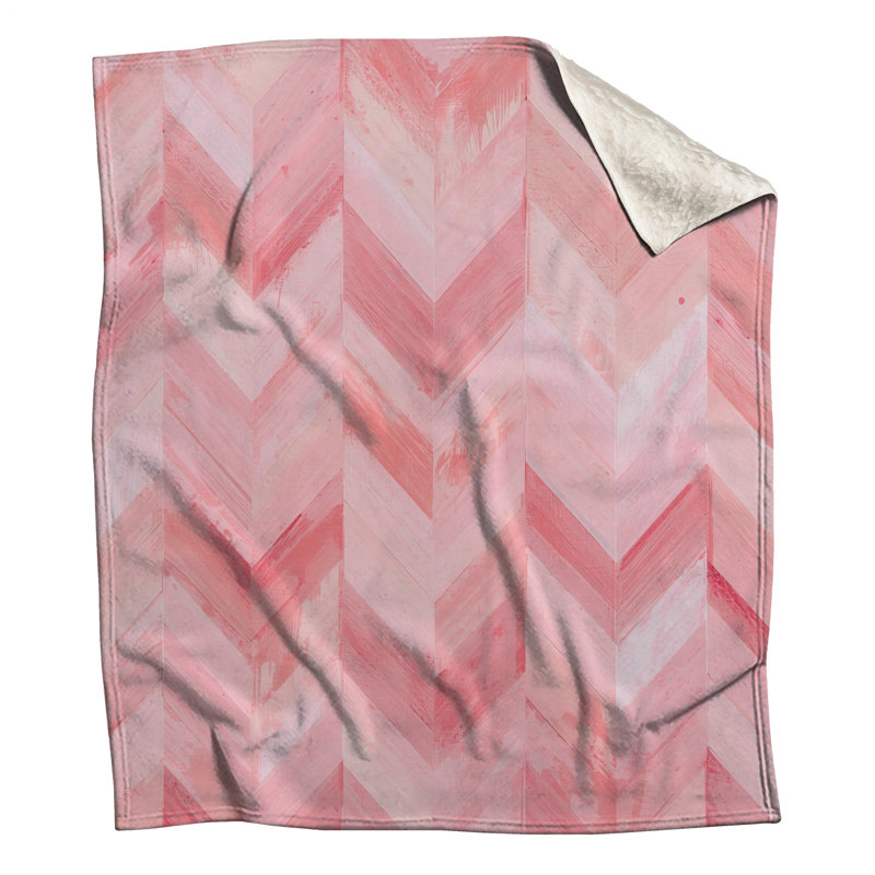 Couvertures à motif de chevrons roses, L 50 po x H 60 po